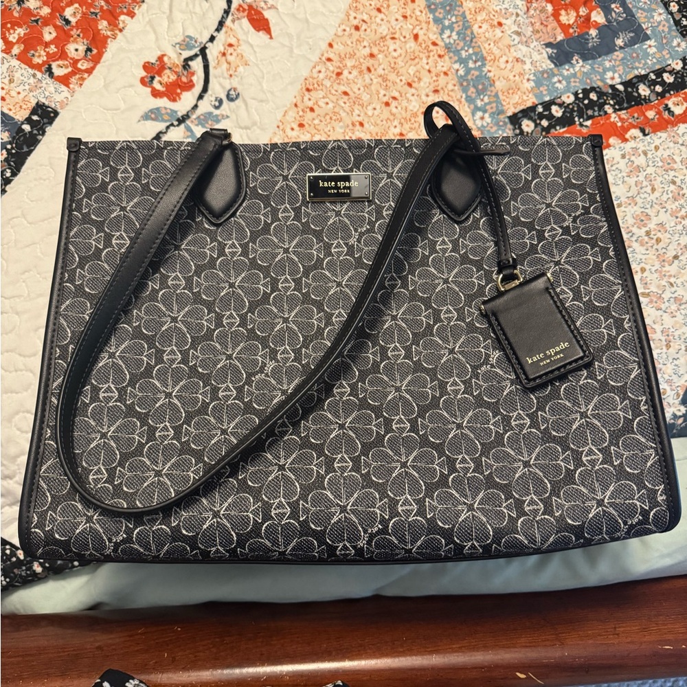 Kate Spade Black and White Floral Handbag